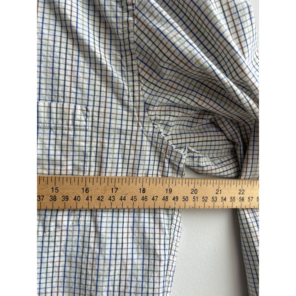 J.Crew Off White Multicolor Plaid Button Down Shirt Mens Medium Slim Fit - Picture 7 of 9